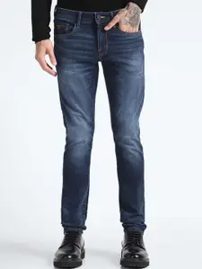 Flying Machine Men Super Skinny Fit Mid Rise Heavy Fade Stretchable Jeans