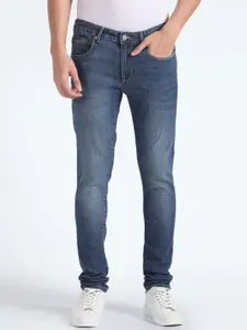 Flying Machine Men Super Skinny Fit Low-Rise Clean Look Light Fade Stretchable Jeans