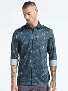 Flying Machine Slim Fit Floral Printed Pure Cotton Casual Shirt