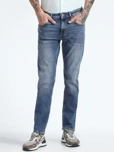 Flying Machine Men Tapered Fit Mid Rise Heavy Fade Stretchable Jeans