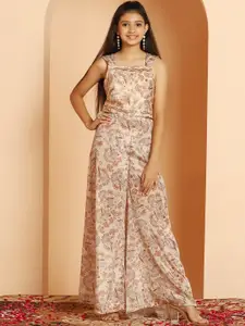 FASHION DREAM Girls Printed Top with Palazzos