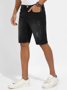 Campus Sutra Men Distressed Denim Outdoor Denim Shorts