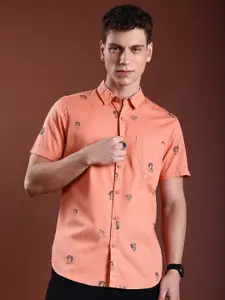 HIGHLANDER Conversational Printed Slim Fit Cotton Casual Shirt