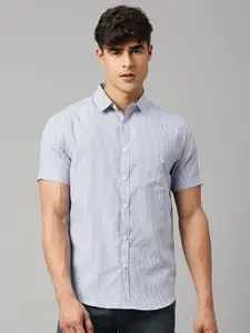 HERE&NOW Classic Slim Fit Micro Checked Twill Casual Shirt