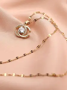 FIMBUL Gold-Toned Double C Pendant Necklace