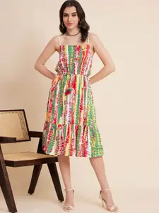 Ramas Tie and Dye Print Cotton A-Line Dress