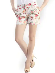 BAESD Women Mid-Rise Floral Printed Regular Shorts