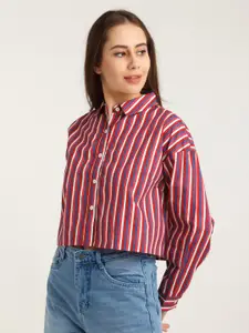 Zink London Striped Cotton Casual Shirt