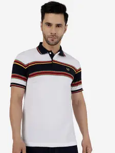 Greenfibre Colourblocked Polo Collar Cotton Slim Fit T-shirt