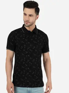 Greenfibre Floral Printed Polo Collar Slim Fit Cotton T-shirt