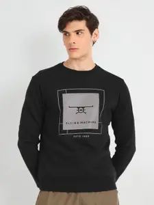 Flying Machine Graphic Printed Round Neck Pullover Sweatshirt