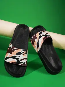 PERY PAO Men Camouflage Printed Sliders