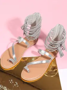 Tao Paris IVY Mid Top Leather Gladiators With Tassels