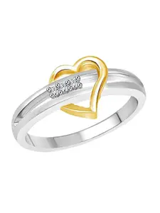 Vighnaharta Rhodium-Plated Cubic Zirconia Studded Adjustable Finger Ring