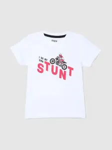 max Boys Typography Printed Pure Cotton T-shirt
