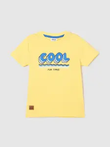 max Boys Typography Printed Cotton T-shirt