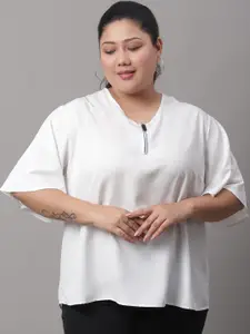 Rute Plus Size Flared Sleeves Cotton Boxy Top