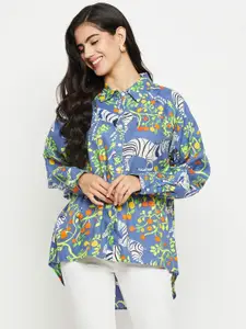 Ruhaans Classic Floral Printed Cotton Casual Shirt