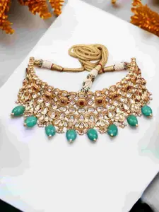 Mirana Gold-Plated Cubic Zirconia-Studded Necklace and Earrings