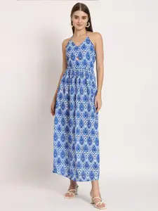 Moomaya Ethnic Motifs Printed Cut-Out Detail Maxi Dress