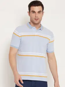 Austin wood Striped Polo Collar Slim Fit Cotton T-shirt