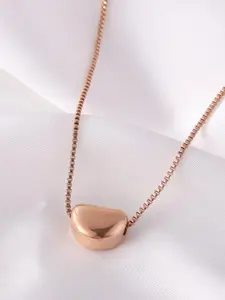 MYKI Rose Gold Plated Dazzling Little Heart Pendant Chain