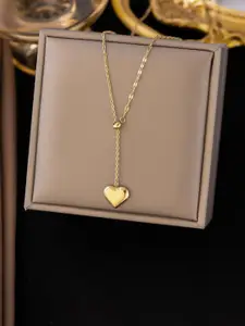 MYKI Gold Plated Stunning Heart Drop Pendant Chain