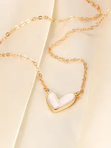 MYKI Gold-Plated Stainless Steel Cute Heart Shaped Pendant Necklace