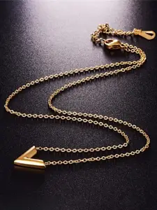 MYKI Gold Plated Stunning V Pendant Chain