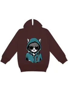 HERE&NOW Boys Graphic Printed Hooded Fleece Sweatshirt