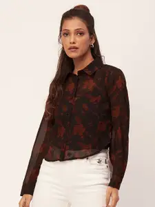 Moomaya Spread Collar Floral Printed Casual Shirt