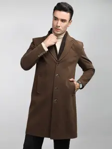 LURE URBAN Notched Lapel Single Breasted Wool OverCoat