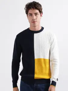 Iconic Colourblocked Round Neck Pure Cotton Pullover