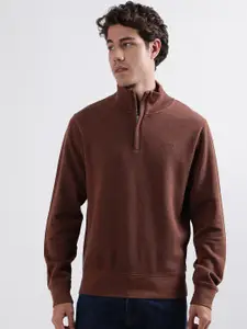 GANT Brown Mock Collar Pure Cotton Pullover Sweatshirt