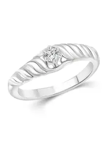 Vighnaharta Women Rhodium-Plated Cubic Zirconia-Studded Finger Ring