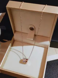 MYKI Rose Gold-Plated CZ- Studded Pendant Chain