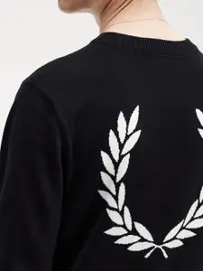 Fred Perry Graphic Printed Pure Cotton Pullover Sweater