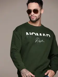 Roadster Men Typography Printed Fleece Sweatshirt