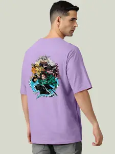 Elibolz Neck Demon Slayer Printed Round Neck Cotton Oversized T-shirt