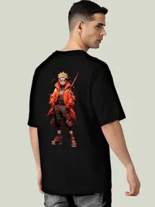 Elibolz Naruto Printed Drop-Shoulder Cotton Oversized T-shirt
