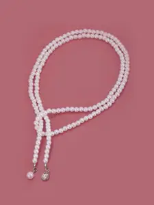 Carlton London Rhodium-Plated Pearl Necklace