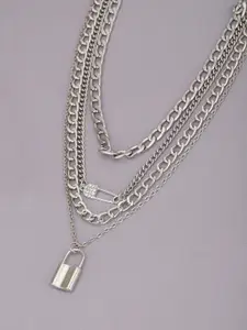 Carlton London Rhodium-Plated Layered Necklace