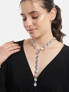 Carlton London Rhodium-Plated Crystals Necklace
