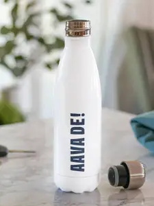 macmerise White Leak Proof Gujarat Titans Logo Design Stainless Steel Water Bottle 500 ml