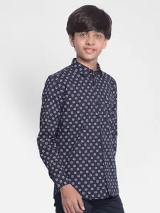 Crimsoune Club Boys Slim Fit Floral Printed Pure Cotton Casual Shirt