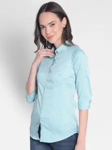 Crimsoune Club Slim Fit Micro Ditsy Printed Casual Shirt