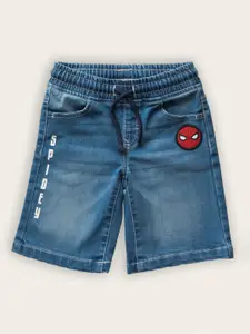 Zalio Boys Washed Spider-Man Denim Shorts