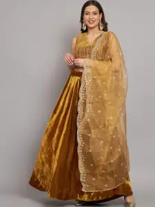 KALINI Embellished Sequinned Ready to Wear Lehenga & Blouse With Dupatta