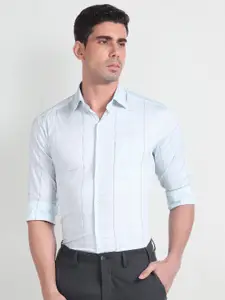 Arrow Windowpane Checked Slim Fit Opaque Cotton Formal Shirt