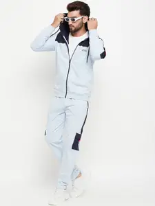 EDRIO Cut & Sew Zip-Up Hooded Cotton Tracksuit